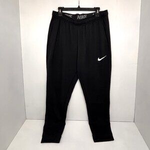 Nike Dri-Fit Standard Fit Black Sweatpants Joggers Swoosh Men's Size Large